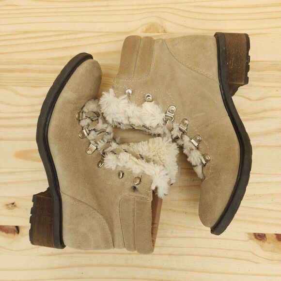Sam Edelman Women's Winter Ankle Boots Sz 6.5 Tan Suede Chic Outdoor Booties - Picture 5 of 10